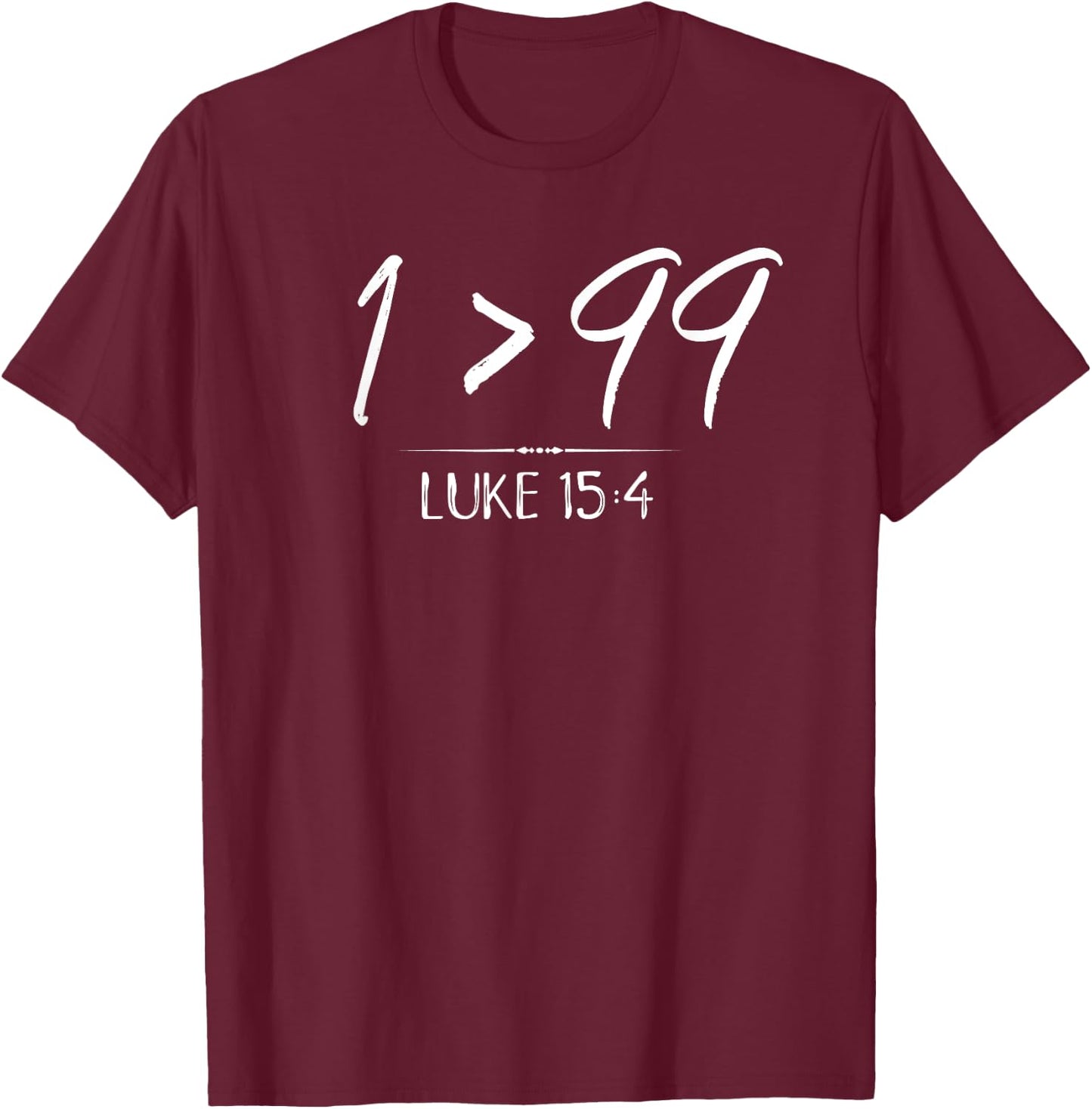 He Left The 99 To Rescue Me Christian Shirt Luke Sheep Gift T-Shirt - T-Shirt | Maroon