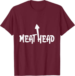 MeatHead Shirt | Self Deprecating Arrow Up Meat Head T-Shirt - T-Shirt | Maroon