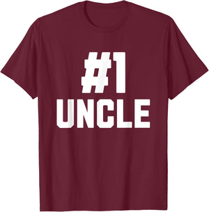Number One Uncle Funny Family Matching Greatest #1 Uncle T-Shirt - T-Shirt | Maroon