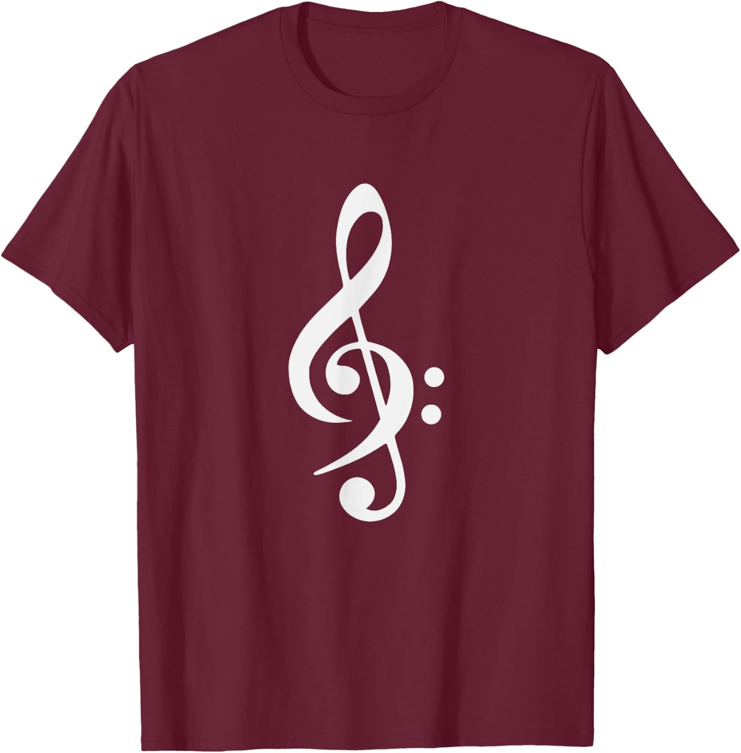 Bass Clef Cross Treble Clef Music Keys T-Shirt - T-Shirt | Maroon