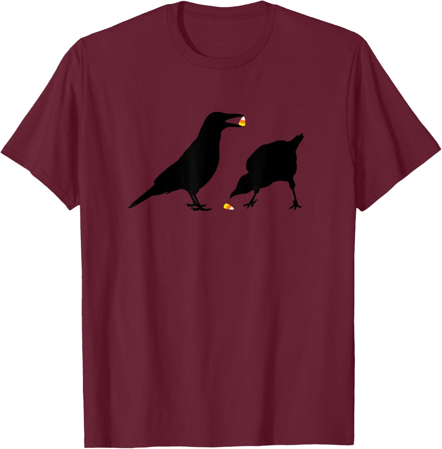 Halloween Candy Corn Crows T-Shirt - T-Shirt | Maroon
