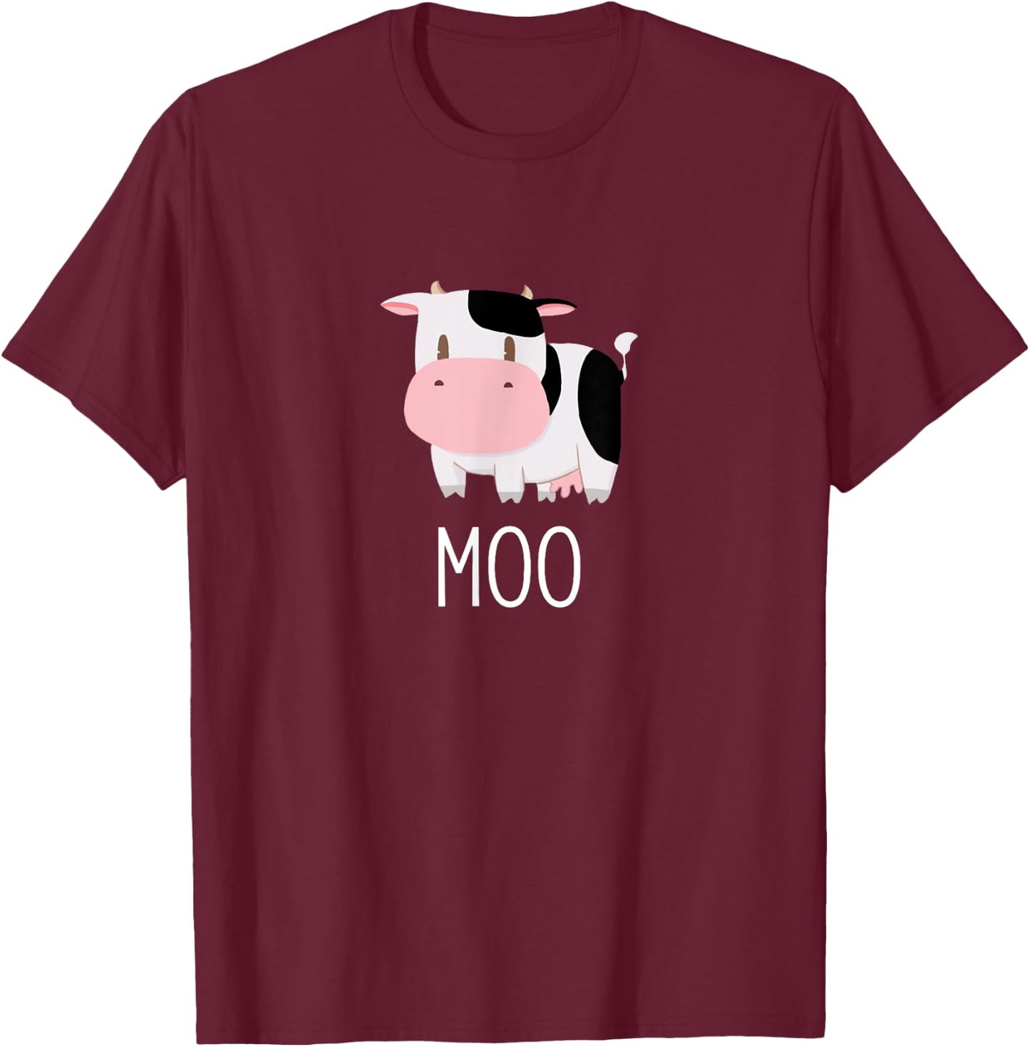 Cute Cow Moo Farm Animals Funny Farmer Cool Humor Novelty T-Shirt - T-Shirt | Maroon