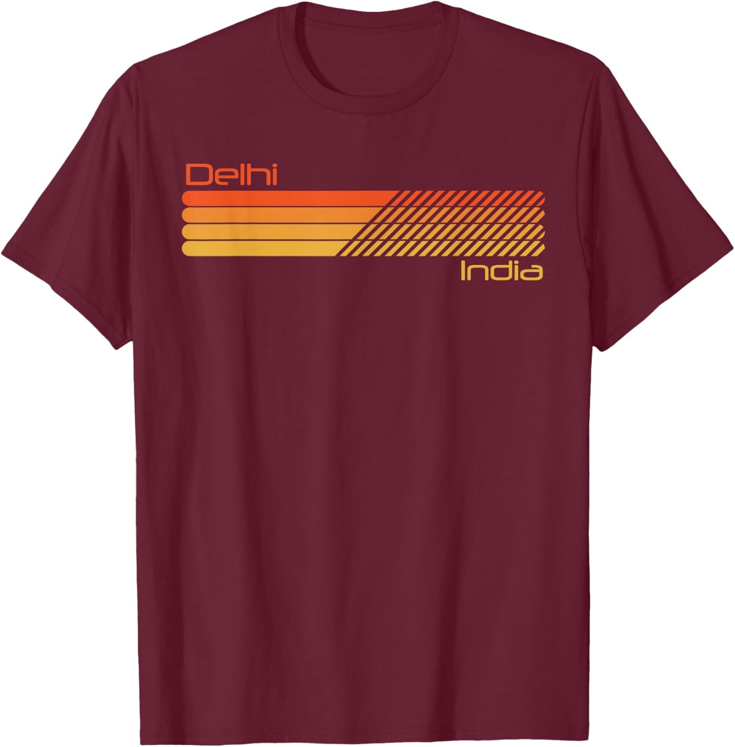 Retro Delhi India T-Shirt - T-Shirt | Maroon