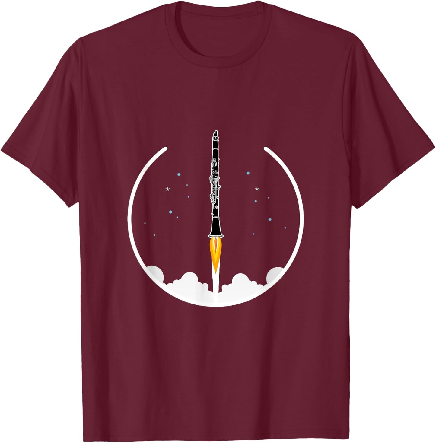 Funny Clarinet Rocket, Concert Band, Marching Band T-Shirt - T-Shirt | Maroon