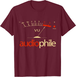 VU Meter Hi-Fi Vintage Stereo Audiophile T-Shirt - T-Shirt | Maroon