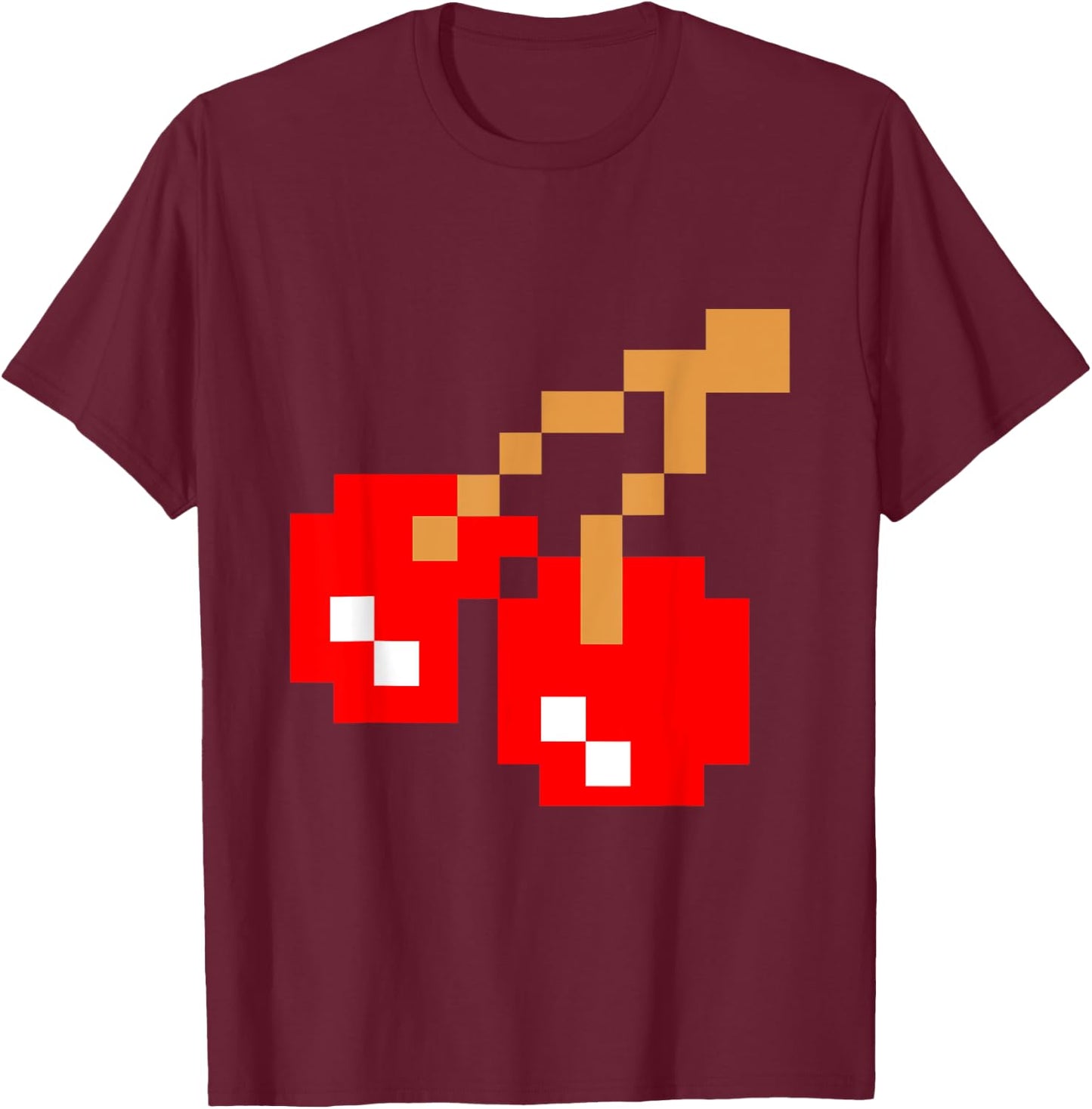 Retro Arcade Game Cherries Funny 80s arcade video game T-Shirt - T-Shirt | Maroon