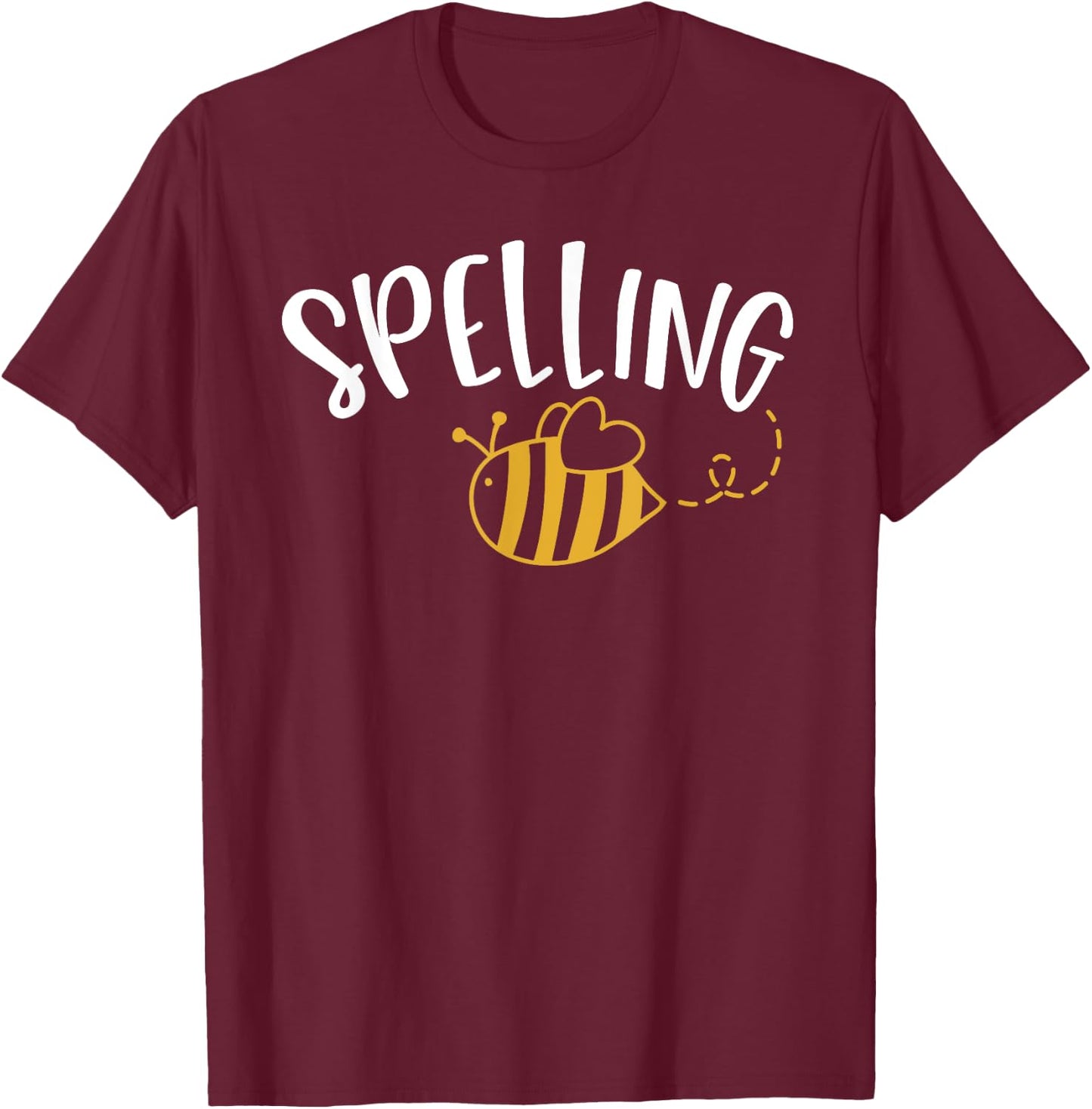 Cute Spelling Bee Design - School Spelling Bee T-Shirt - T-Shirt | Maroon
