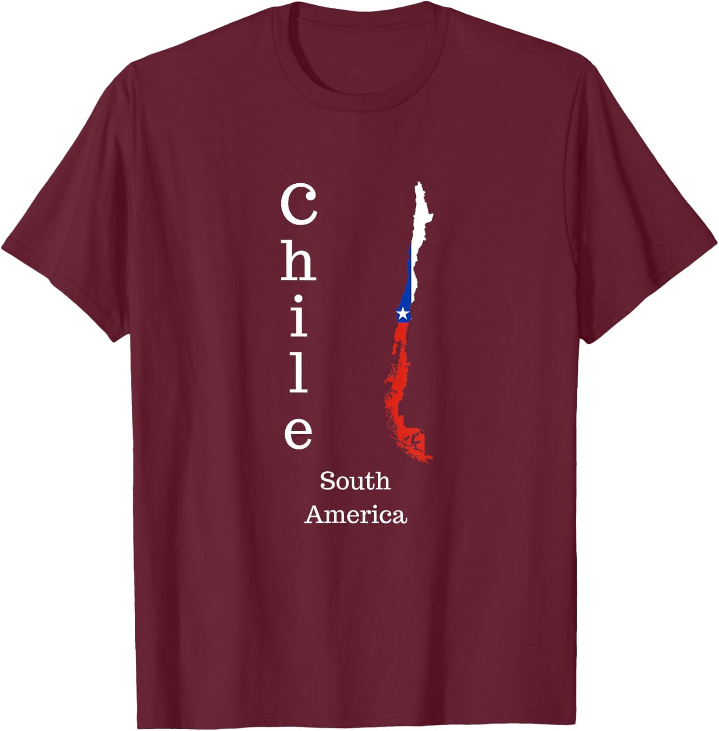Map of Chile South America T-Shirt - T-Shirt | Maroon