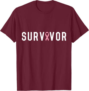 Breast Cancer Survivor We Did It Pink Ribbon T-Shirt - T-Shirt | Maroon