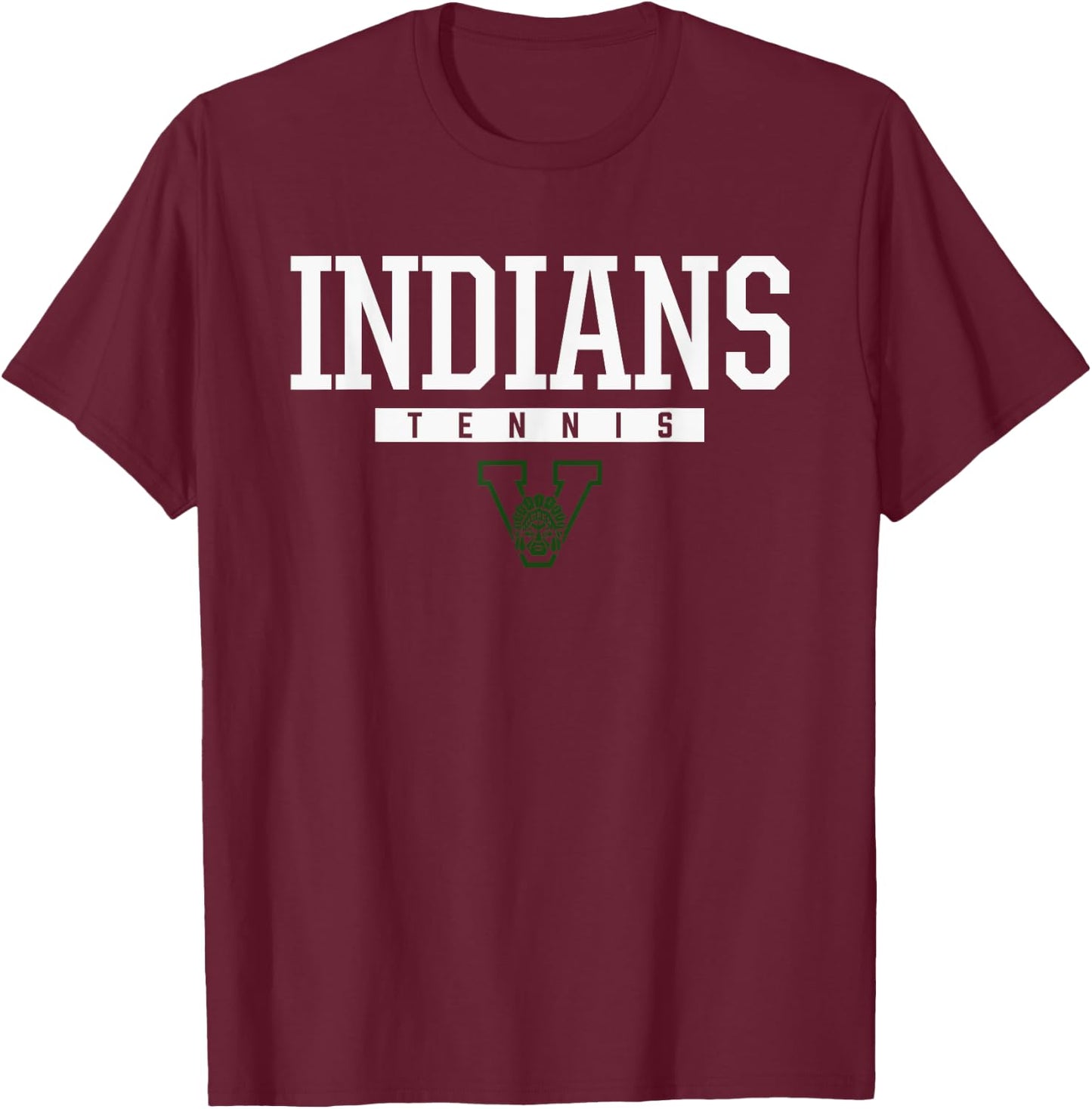 Venice Indians Logo Tennis HS T-Shirt - T-Shirt | Maroon