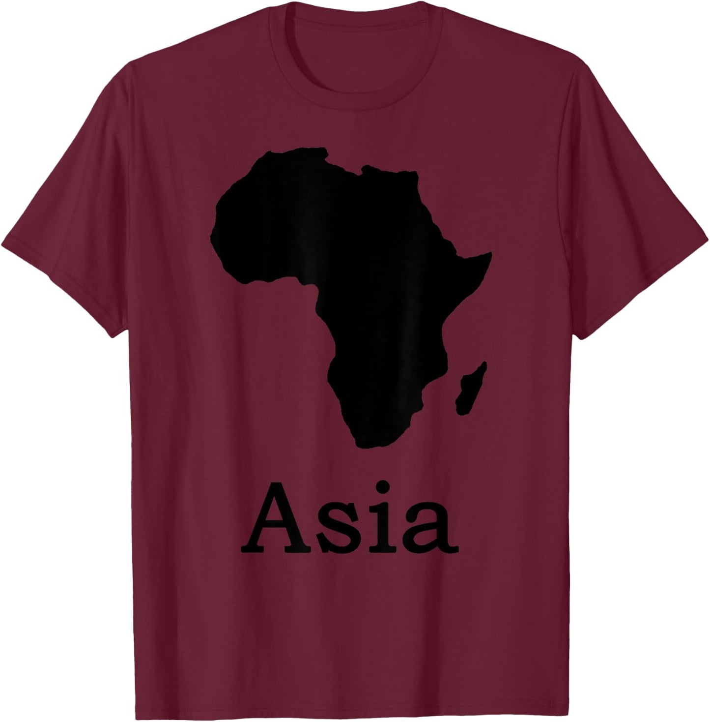 Funny Mixed-up Africa Asia T-Shirt - T-Shirt | Maroon