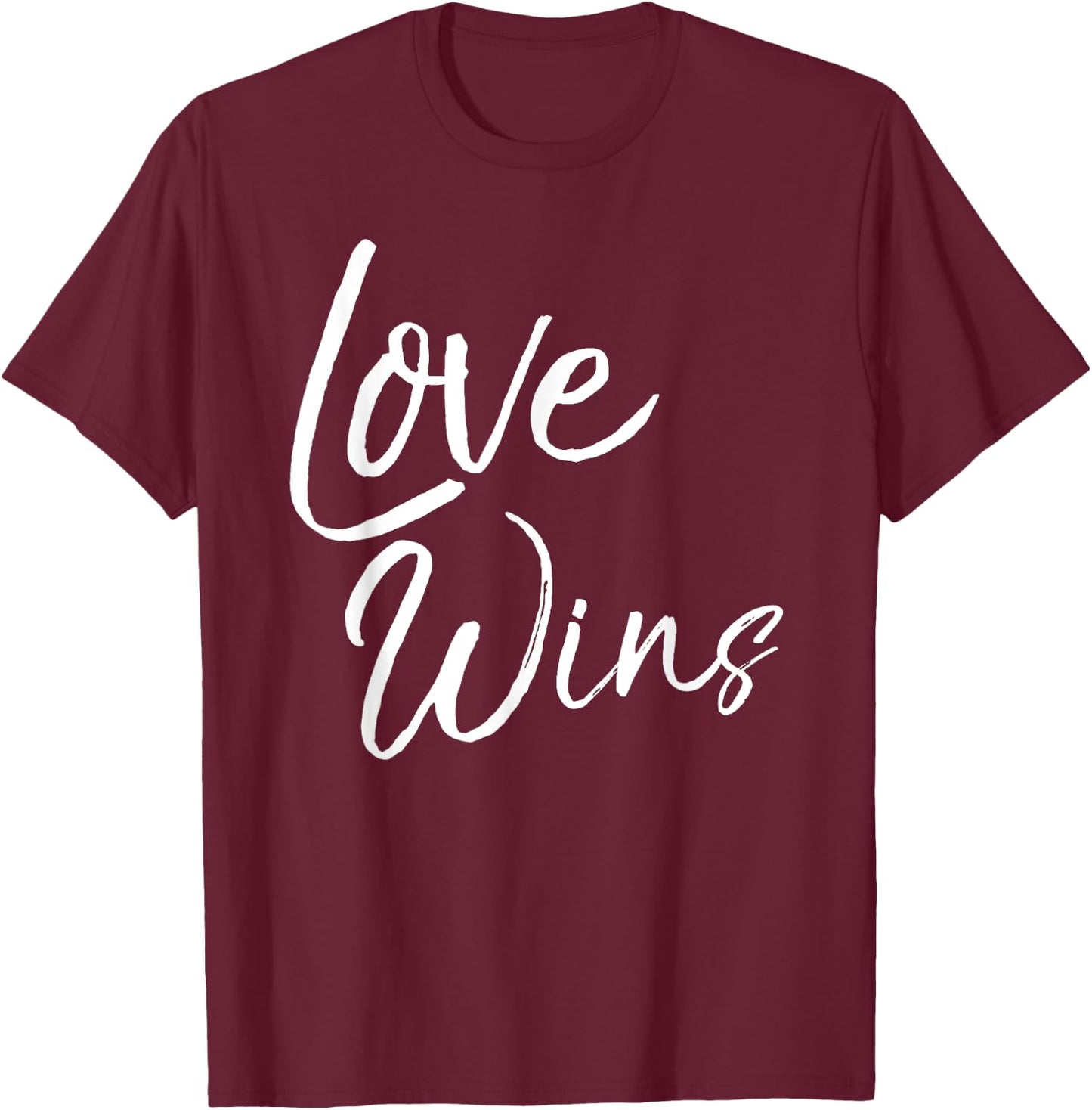 Love Wins Shirt Fun Cute Christian One Another Worship T-Shirt - T-Shirt | Maroon