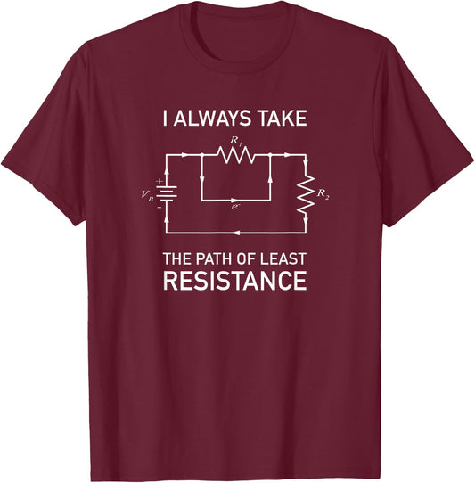Electron Path Circuit Diagram Electrical Engineers T-Shirt - T-Shirt | Maroon