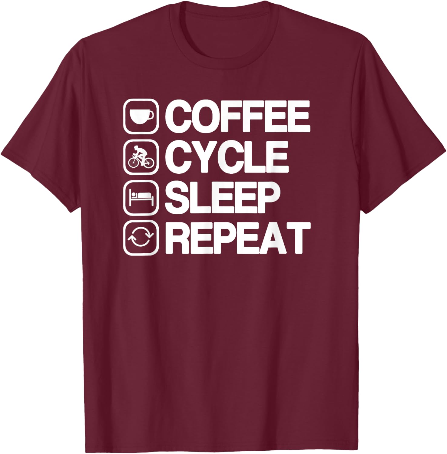 Funny Cycling Cycle Shirt for Coffee Lovers T-Shirt - T-Shirt | Maroon