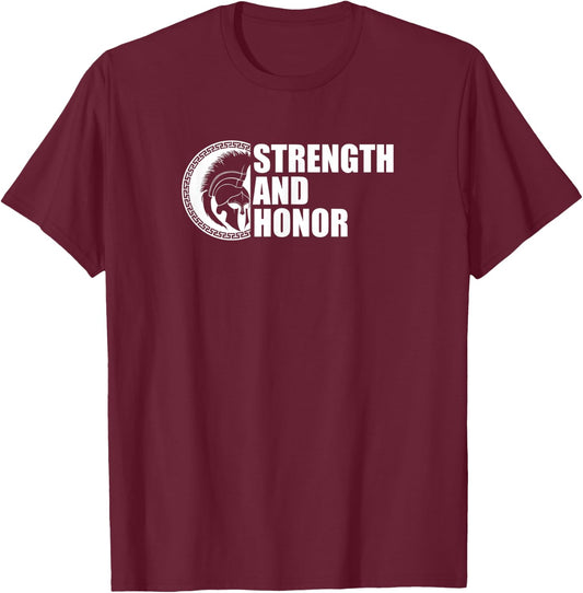 STRENGTH AND HONOR C597 Workout Gym MMA Fitness T-Shirt - T-Shirt | Maroon