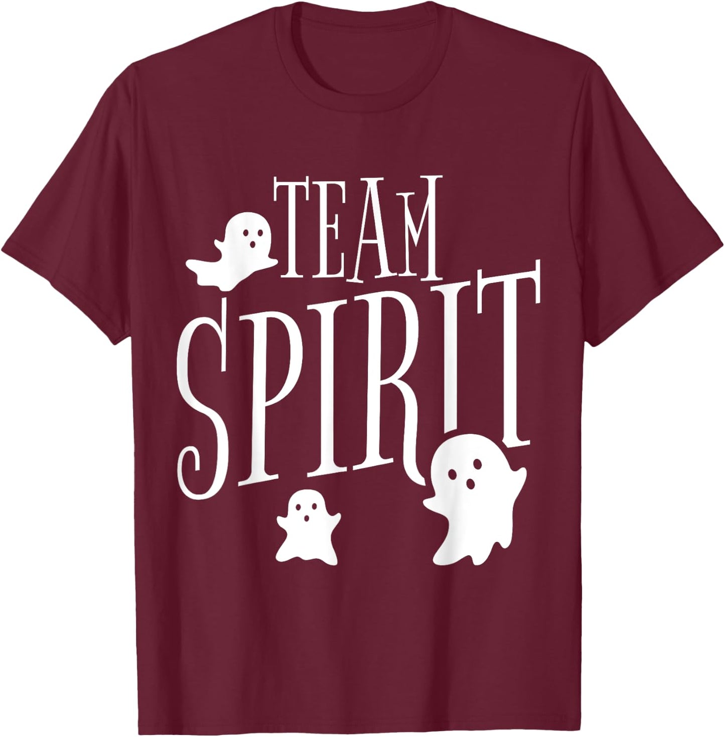 Funny Ghost Pun - Team Spirit - Halloween Gifts T-Shirt - T-Shirt | Maroon