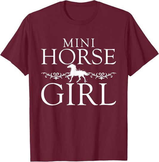 Mini Horse Girl Horse Lover Shirt Horse Gift Girls Women T-Shirt - T-Shirt | Maroon