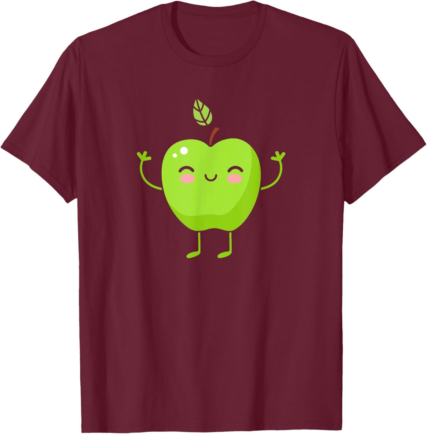 Green Apple - Fruit Gift Cute Green Apple Fruit Themed Gift T-Shirt - T-Shirt | Maroon