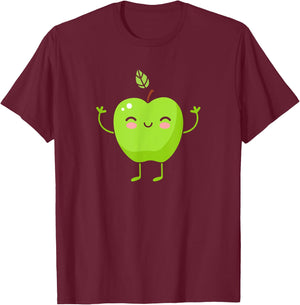 Green Apple - Fruit Gift Cute Green Apple Fruit Themed Gift T-Shirt - T-Shirt | Maroon