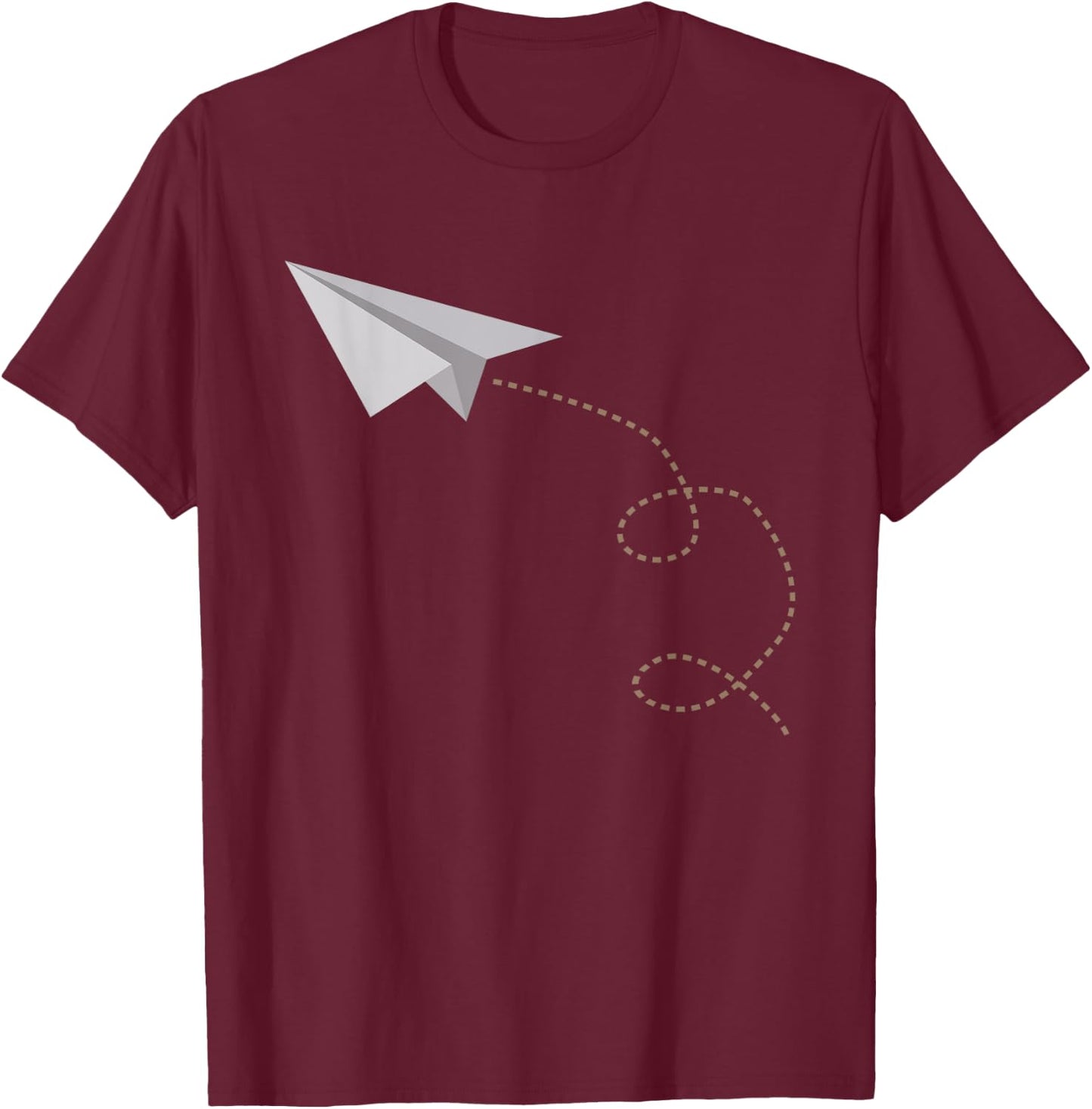 Flying Paper Airplane Awesome Paper Plane T-Shirt - T-Shirt | Maroon