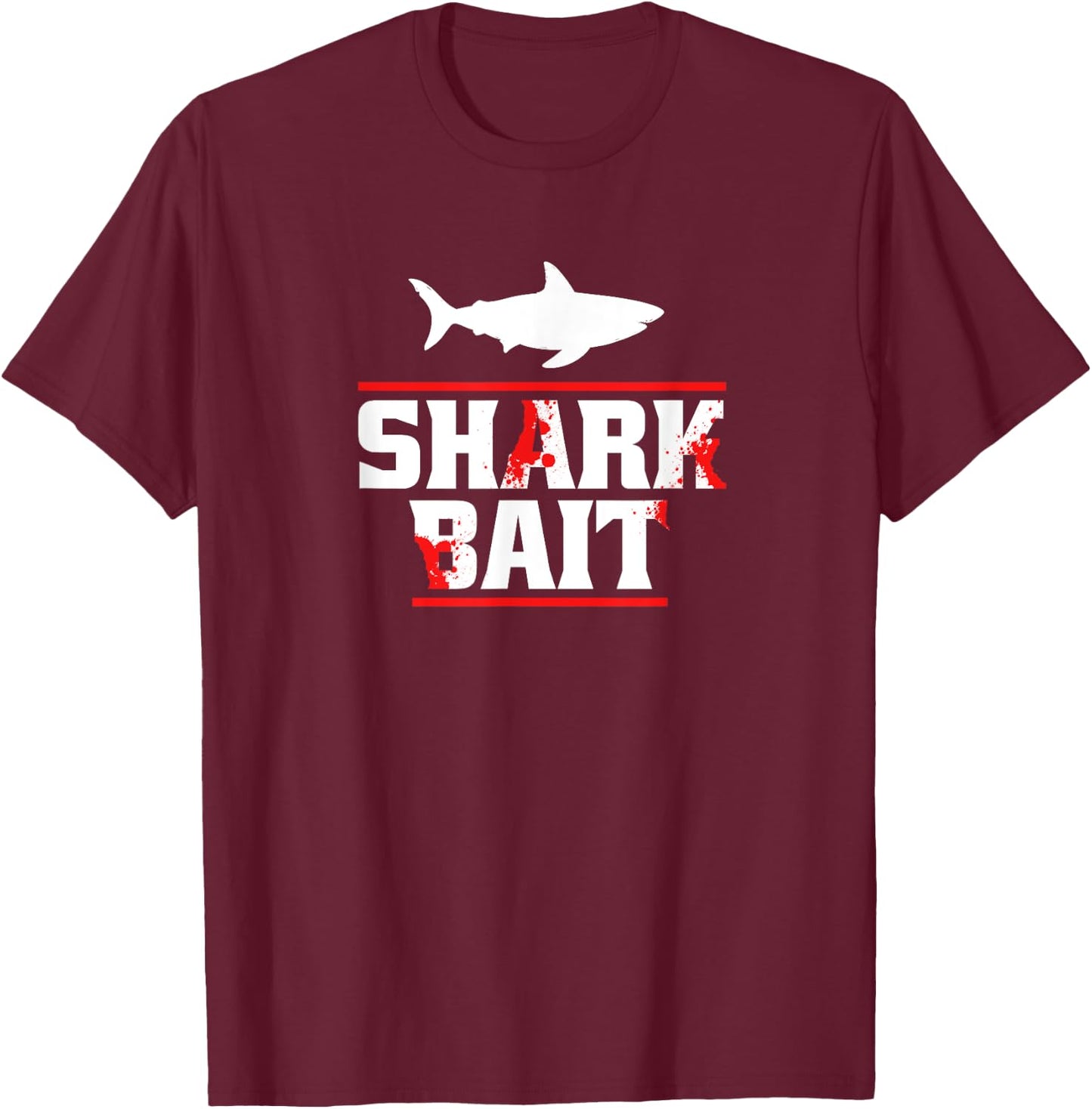 Shark Bait Funny Shark Lover T-Shirt - T-Shirt | Maroon