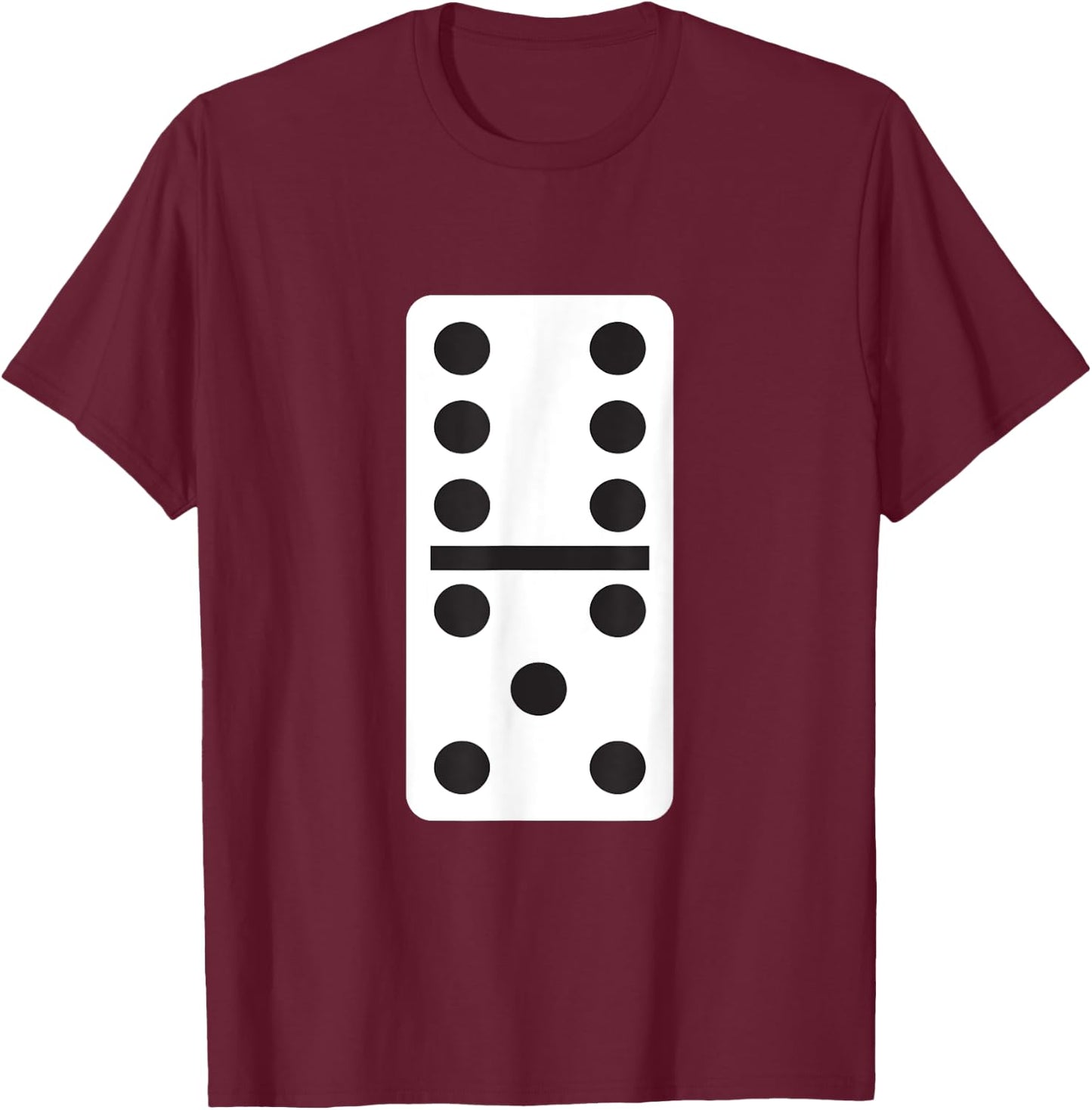 Six Five Dominoes Easy Halloween Costume Domino Game T-Shirt - T-Shirt | Maroon