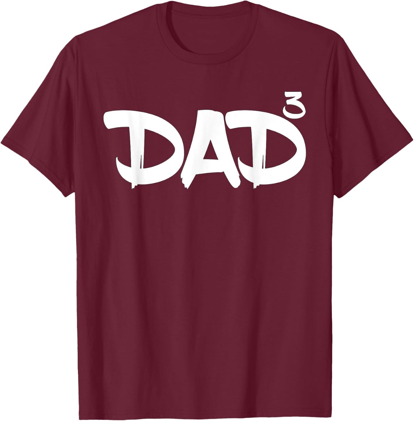 Dad 3 Kids 3rd Pregnancy Announcement Third Baby T-Shirt - T-Shirt | Maroon