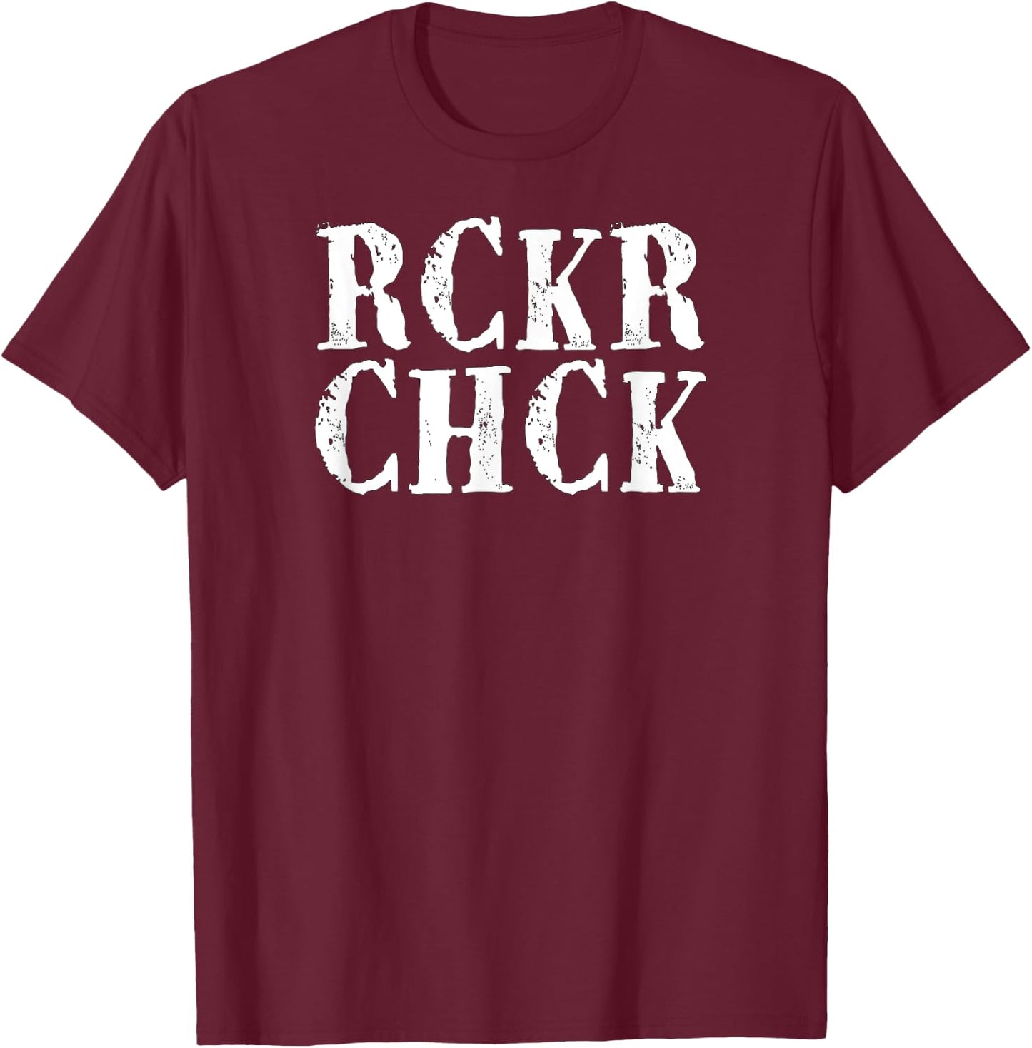 Rocker Chick , Rocker Girl T Shirt T-Shirt - T-Shirt | Maroon