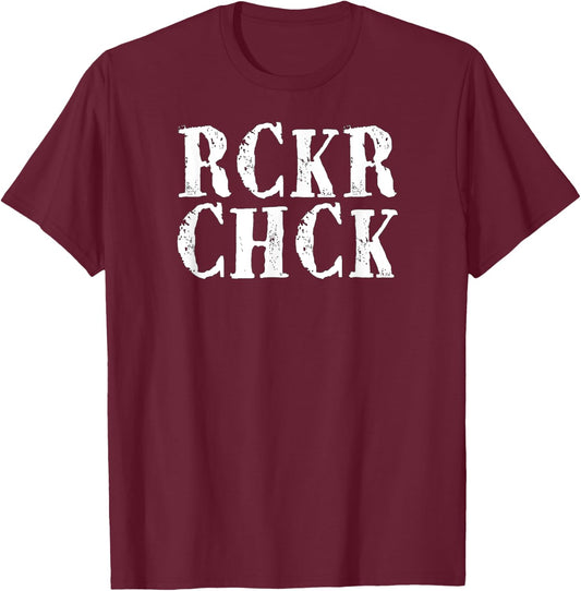 Rocker Chick , Rocker Girl T Shirt T-Shirt - T-Shirt | Maroon