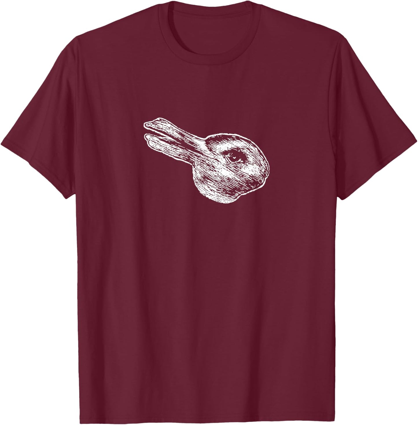 Wittgenstein Rabbit Duck Philosopher Optical Illusion Shirt T-Shirt - T-Shirt | Maroon