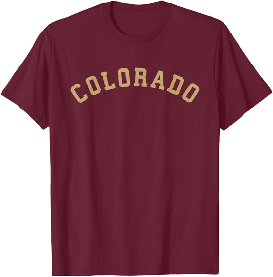 Vintage Colorado T Shirt Old Retro Colorado Sports Gift T-Shirt - T-Shirt | Maroon