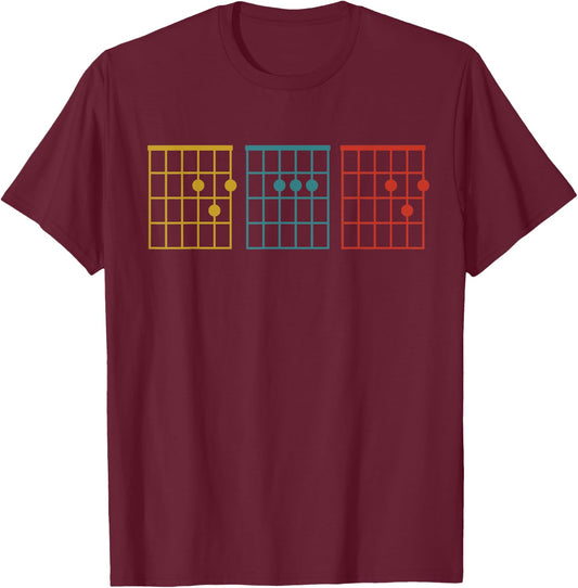 Vintage Guitar Chord DAD Father's Day Musician T-Shirt - T-Shirt | Maroon