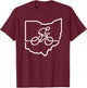 Bicycle Ohio Cycling Shirt Cyclist Gift Bike Road Racing T-Shirt - T-Shirt | Maroon