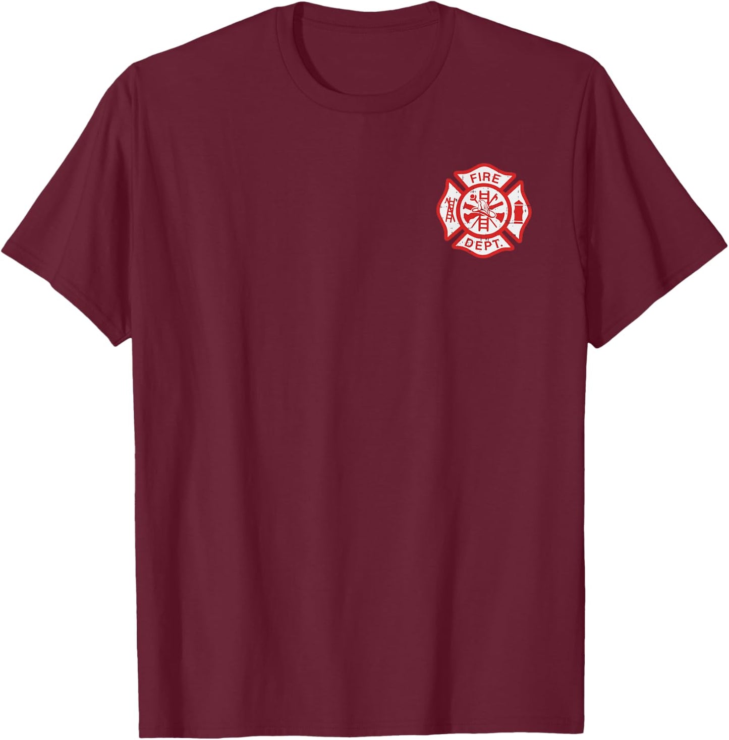 Fire Dept Logo Hero Halloween Firefighter Fireman Men Kids T-Shirt - T-Shirt | Maroon
