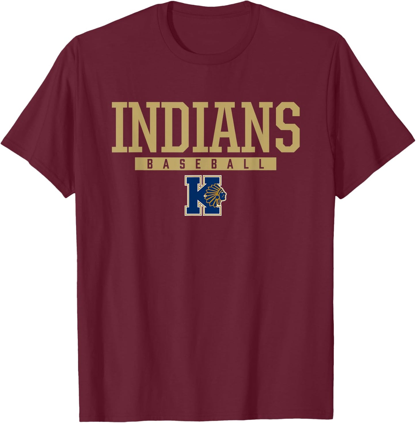 Keller Indians Logo Baseball HS T-Shirt - T-Shirt | Maroon
