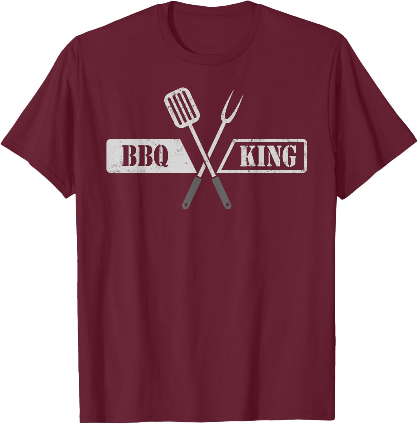 BBQ King Shirt for Grilling Dads & Barbecue Lovers T-Shirt - T-Shirt | Maroon