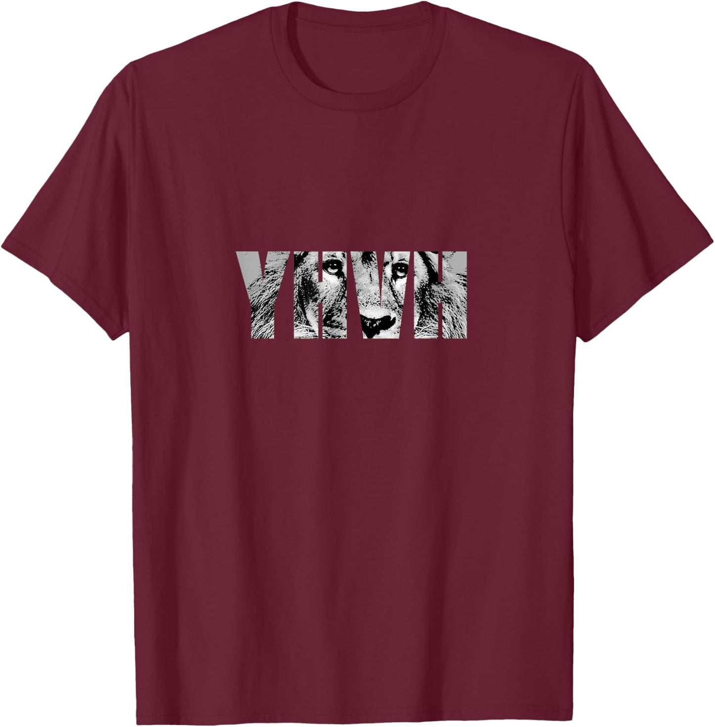 YHVH Lion Shirt T-Shirt - T-Shirt | Maroon