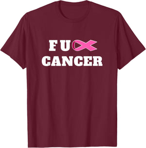 Fight Cancer Back F.ck Cancer Fck Cancer Shirt! T-Shirt - T-Shirt | Maroon