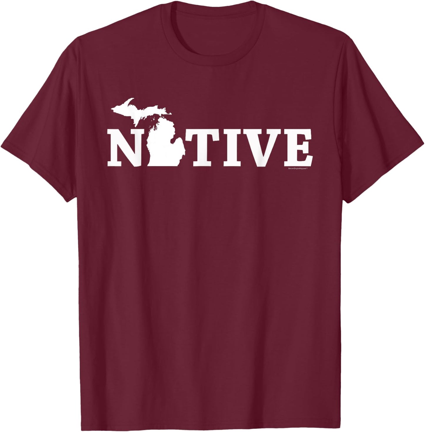 Michigan Midwest T Shirt - Mitten Shirt - Native T-Shirt - T-Shirt | Maroon
