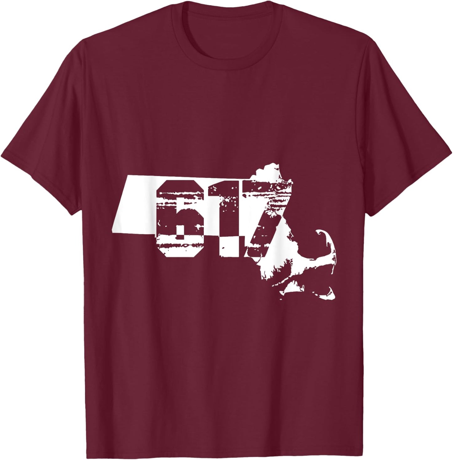 Boston Massachusetts 617 Area Code T-Shirt - T-Shirt | Maroon