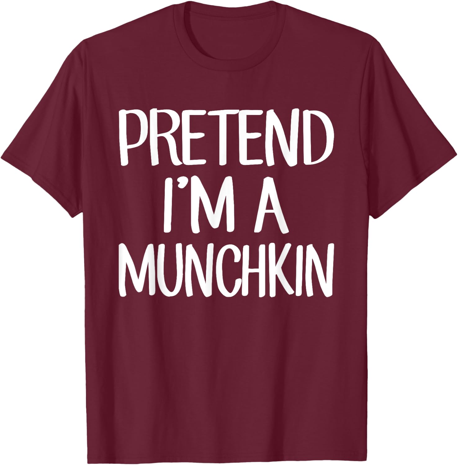 Pretend I'm A Munchkin Costume Family Lazy Easy Halloween T-Shirt - T-Shirt | Maroon