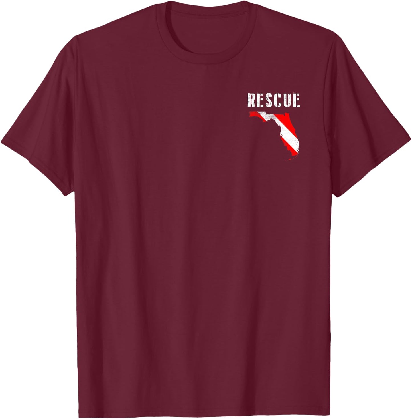 Florida Rescue Diver Dive Flag SCUBA Divemaster T-Shirt - T-Shirt | Maroon