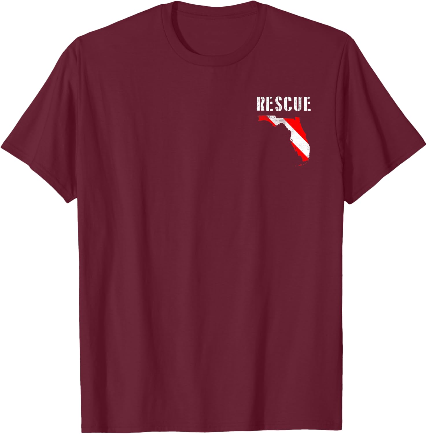 Florida Rescue Diver Dive Flag SCUBA Divemaster T-Shirt - T-Shirt | Maroon