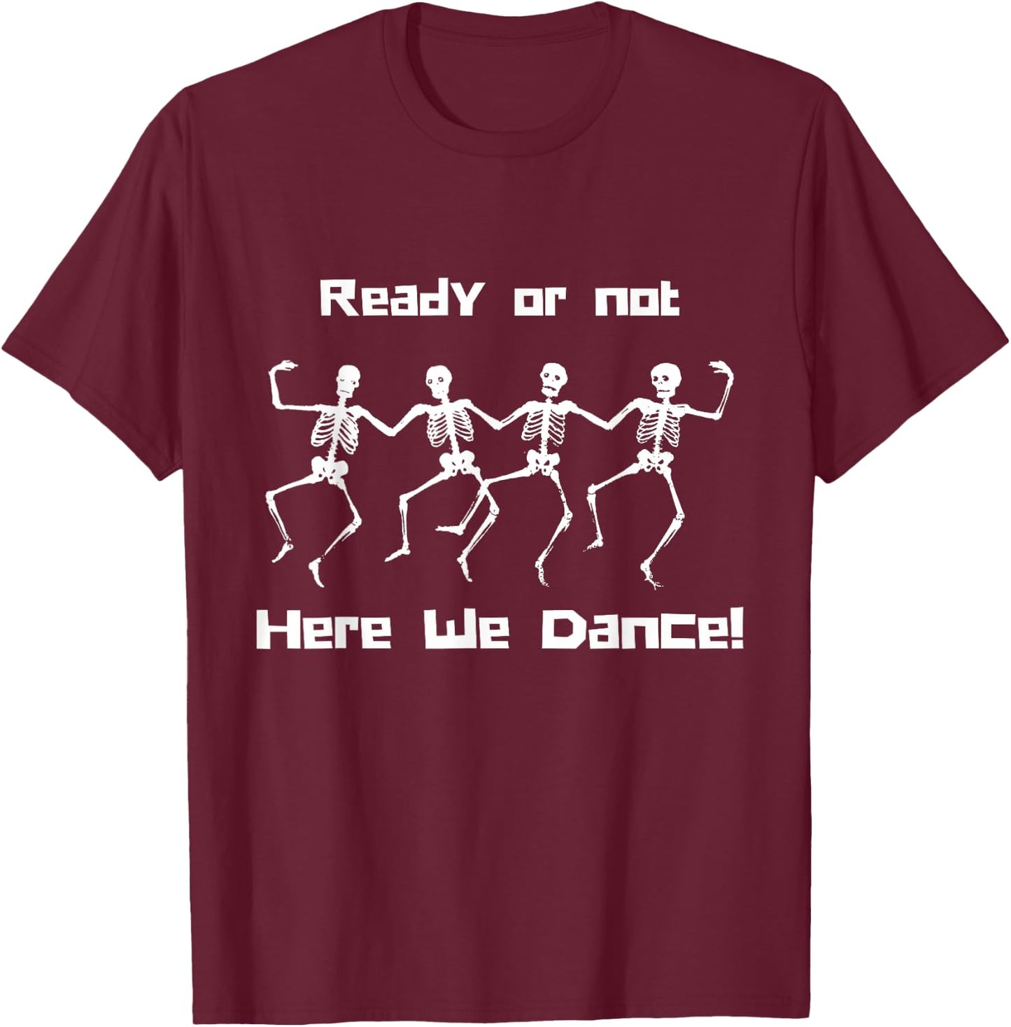 David S Pumpkins Here We Dance Funny Halloween T-Shirt - T-Shirt | Maroon