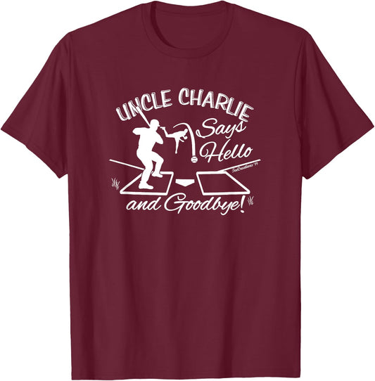 Pitching Curveball Funny Uncle Charlie Baseball Lingo T-Shirt - T-Shirt | Maroon