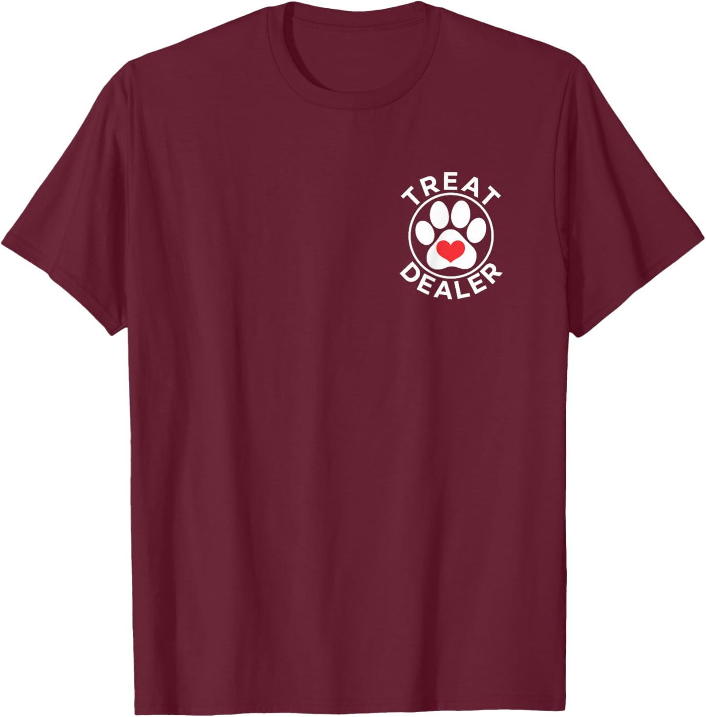 Treat Dealer Dog Lover gifts Minimal Paw Print Pet Owner T-Shirt - T-Shirt | Maroon