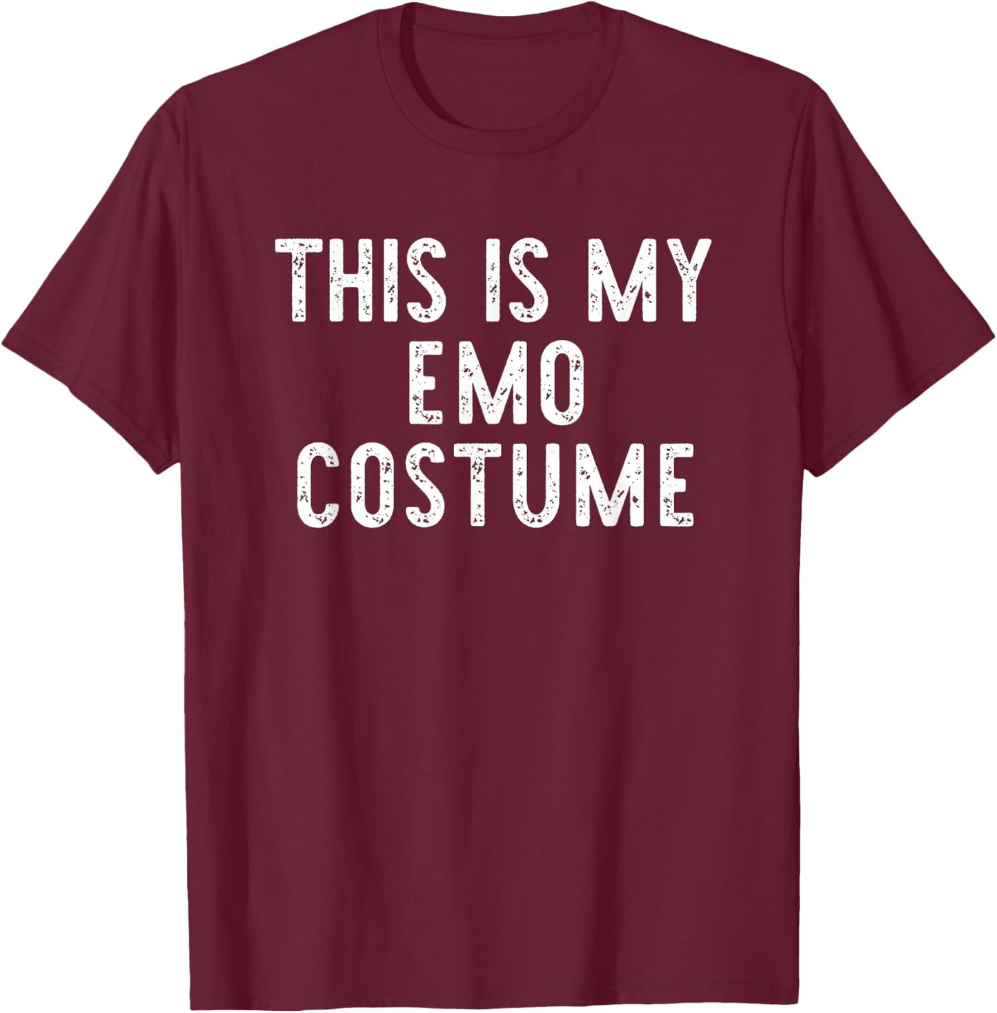 This Is My Emo Halloween Costume Simple Funny Last Minute T-Shirt - T-Shirt | Maroon
