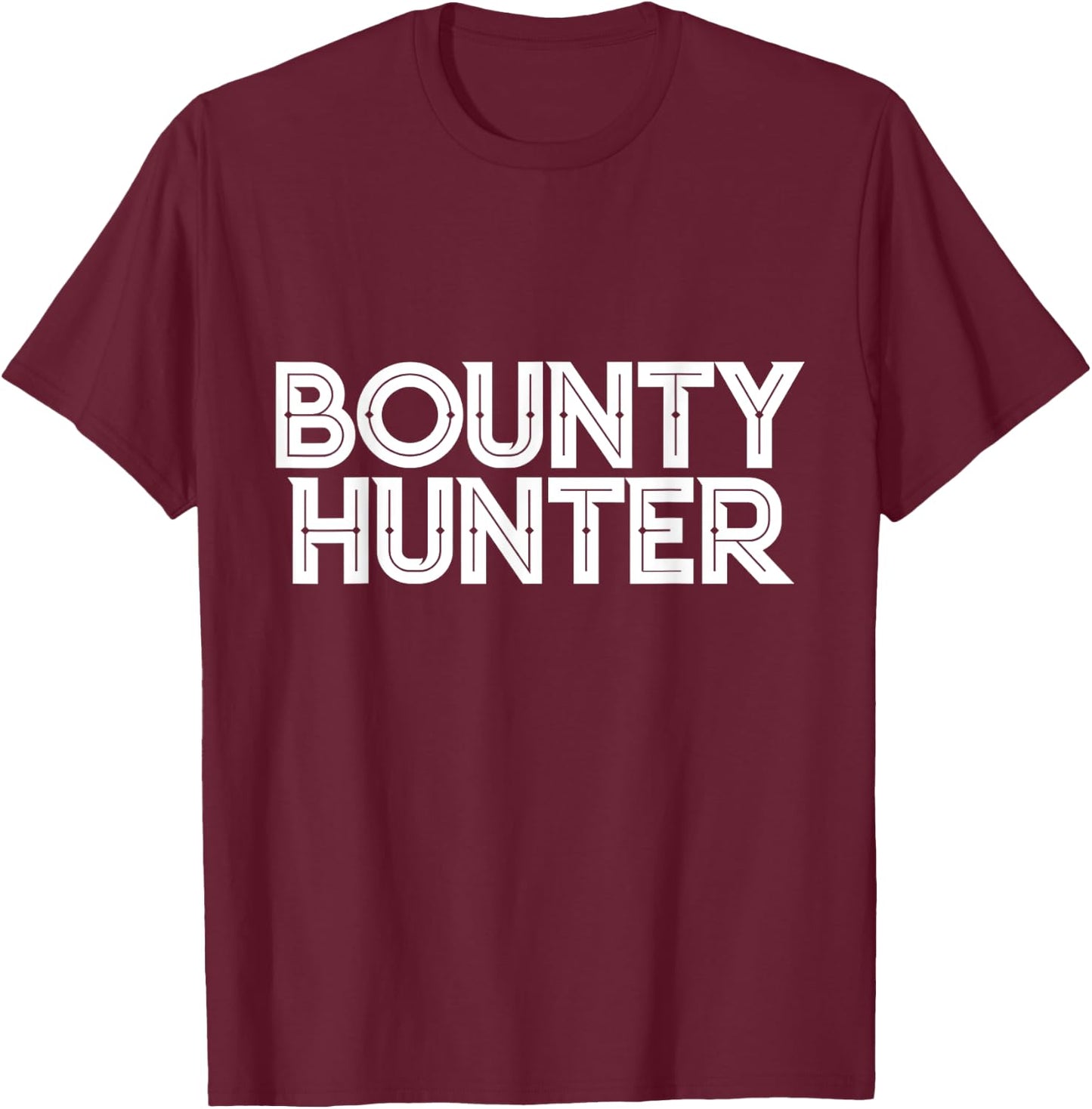 Bounty Hunter Minimalist Stylized Funny T-Shirt - T-Shirt | Maroon