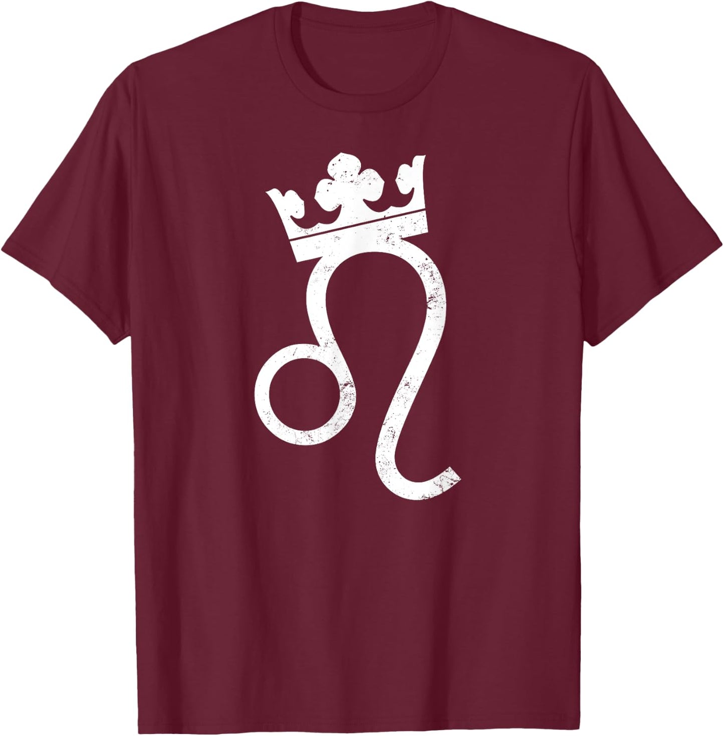Leo Zodiac Design | King Crown Gift T-Shirt - T-Shirt | Maroon