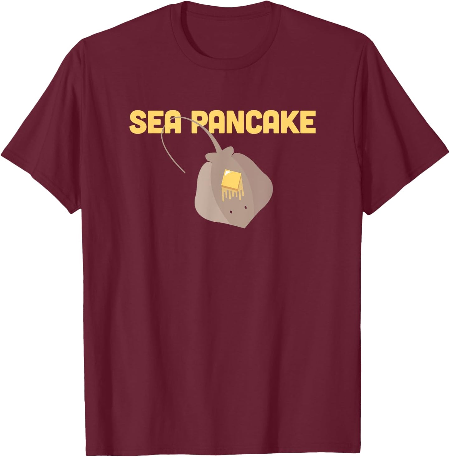 Sting Ray, Ocean Creature, & Skate / Pancake Stingray T-Shirt - T-Shirt | Maroon